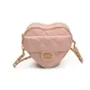 Nova Bolsa Pequena Transversal de Ombro Único Acolchoada em Formato de Coração Personalizada para Meninas Moda Textura Moderna Elegante Versátil
