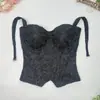 Body floral blanco puro bordado con lentejuelas directo del fabricante tirantes extraíbles vestido de novia ligero corsé de ballena francesa