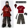 Ropa Urbana de Moda para Niños Hip-Hop Conjunto de Pantalones Cortos Camuflados de Manga Corta para Niños Atrevidos Atuendo de Pasarela para Niñas Hip-Hop