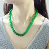 Novo Estilo Étnico Chinês Colar de Pérolas Multicamadas Esmeralda Estilo Nacional Retrô Elegante Corrente para Clavícula com Contas Brancas para Mulheres