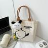 Bolsa de Lona Mujer Ins2024 Nueva Simple Para Viajar Bolsa de Almuerzo Nicho Moda Mini Cartera Bolsa de Tela Pequeña