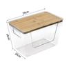 Caixa Organizadora Transparente de Bambu para Casa Organizador de Garrafas de Temperos para Bancada de Cozinha Empilhável Multifuncional Caixa Organizadora Diversa