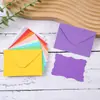 Sobres adhesivos de estilo europeo transfronterizos de colores con bordes ondulados, tarjetas de felicitación de color sólido simples, juego de sobres estilo occidental