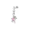 Henson Acero de Titanio Tornillo Mar Poco Profundo Orquídea Estrella Hombre Colgante Hélice Hueso Perforación Oreja Pendientes de Perforación Zirconia Microincrustada Chica de Alta Calidad