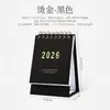 Calendario de Escritorio Pequeño Estampado en Oro 2026 Calendario Inglés Transfronterizo Adorno de Escritorio Calendario Transfronterizo Portátil