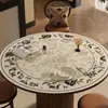 Toalha de Mesa Redonda Retrô Estilo Vintage Jogo Americano de Mesa Redonda Jogo Americano de Mesa de Jantar Couro à Prova d'Água e de Óleo Sem Lavagem Resistente a Altas Temperaturas Mesa Redonda de Jantar
