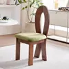 Mesa y Sillas de Comedor Vintage Estilo Francés, Sillas de Comedor de Madera Maciza para Uso Doméstico, Estilo Wabi-Sabi de Mediados de Siglo, Tocador de Diseñador, Respaldo de Sirena