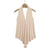 7628-25 Verano Nuevo Estilo Estilo Europeo y Americano Sexy Pura Pasión Elegante Casual Sexy Cuello en V Profundo Asimétrico Chaleco