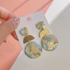 Pendientes de cerámica blanda de Corea Dongdaemun con costuras geométricas, pendientes Joker de moda para mujer, pendientes de moda transfronteriza al por mayor