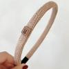 Outono e Inverno Aro de Cabelo de Lã de Coelho Etiquetado Simples Fino para Mulheres Faixa de Cabeça Sensação de Alto Padrão Temperamento Pressão Lavagem de Cabelo Grampo de Cabelo Acessório de Cabeça