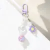 Chaveiro de flor DIY, acessório para capa de fone de ouvido Airpods, acessório acrílico com contas artesanal de nicho