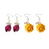 Pendientes de Gancho para Oreja Flor Eterna para Mujer Pendientes de Diseño de Nicho de Lujo Ligero Estilo Retro Hong Kong Elegante Lazo Pendientes de Zirconia Rosa