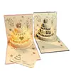 Tarjeta de felicitación Amazon Creative de alta gama, tarjeta de cumpleaños emergente 3D, tarjeta con estampado en caliente, música y luces, souvenir con polvo dorado