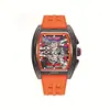 Barril de Vinho Richard Hollow Moda Masculina Relógio Masculino Pulseira de Silicone Relógio de Pulso Relógio de Quartzo Atacado