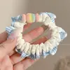 Scrunchie retrô com estampa de leopardo cor de café para outono, estilo coreano, moderno, versátil, elástico durável para rabos de cavalo e acessórios de cabelo