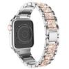 Adequado para Pulseira de Relógio Apple com Três Contas e Diamantes Apple watch9 Cheia de Estrelas e Diamantes Pulseira de Relógio de Metal Sólido Moda