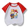 Traje de verano para bebé de niño y niña de dibujos animados del equipo Wang Wang, nuevo para niños, de algodón, manga corta, shorts, delgado de dos piezas, fino