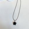 Pendente de estrela de jade natural personalidade de nicho cruz doce legal colar corrente de clavícula de obsidiana amantes