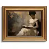 Pintura Decorativa para Dormitorio Impresa con Marco Dorado Vintage Más Vendida de Amazon Marco de Fotos Estilo Europeo Núcleo de Pintura en Lienzo Pintado con Spray de Mariposa