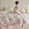 Conjunto de Cuatro Piezas de Malla Plana Estampado Digital Lyocell Tencel Modelo Nuevo 2026