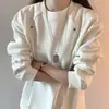 Sudadera estilo americano de cuello pequeño, unisex, colección de otoño, con diseño de hombro estructurado, detalles de patchwork, camiseta de manga larga deconstruida, tejido pesado, sin capucha, top versátil