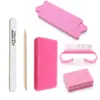 Set de Cuidado de Uñas Lima de Uñas Separador de Dedos Cepillo de Limpieza Esponja Bloque Pulidor Palo de Madera Manicura Casera Juego Completo de Herramientas