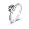 Anillo de Plata de Ley S925 con Seis Garras Lujo Accesible Nicho Versátil Anillo de Gama Alta Propuesta Anillo de Boda Regalo para Novia