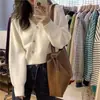 Suéter Cardigan para Mujer con Cuello, Ropa de Abrigo Primavera y Otoño 2026, Diseño Holgado y Chic, Top Corto de Punto Único y de Nicho