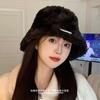 Pantalones de Otoño Estilo Coreano, Sombrero de Pescador de Felpa, Sombrero de Cubo Nuevo Estilo Chanel 2024 para Cabeza Grande, Gorro de Punto Estilo Japonés para Adelgazar el Rostro