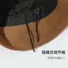 Sombrero de Pescador de Gamuza de Alta Gama para Otoño e Invierno, Moderno y Casual, Favorecedor, Cubre Rostro Liso, Sombrero de Cubo Artístico Retro