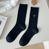 Meias Bowknot Ballet fino meias empilhadas estilo japonês All-match meias de comprimento médio oco malha respirável meias de cor sólida