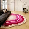 Tapete de Cashmere para Sala de Estar em Forma de Onda Gradiente Cobertor de Cama para Quarto de Casa Luxo Leve Resistente à Sujeira Fácil de Cuidar Tapete de Chão