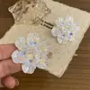 Brincos de Flor em Tecido Fresco Estilo Férias na Praia Renda Floral Super Delicados, Acessórios de Nicho Simples e Requintados