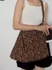 Bolsa de Lona Dupla Espessura Bolsa de Ombro Casual Estampada Bolsa de Ombro de Lona com Estampa de Leopardo Grande Capacidade