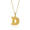 Collar de Acero Inoxidable con Baño de Oro de 18 Quilates, Color Dorado Imitación, Letra Inglesa 26, Estilo Metálico Elegante, Popular Transfronterizo, Joyería de Moda