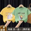 Camiseta Manga Curta para Meninas 2025 Novas Blusas de Algodão Puro para Crianças de Tamanho Médio e Grande Meninas Verão Soltas Gola Redonda Camisetas Básicas