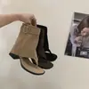 Sandálias Alilovers de Salto Grosso com Tira entre os Dedos para Mulheres 2026 Verão Estilo Francês Vazadas Salto Alto de 5,5cm Sandálias Romanas Curtas