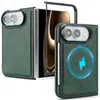 Adequado para iPhone Duo: Capa flip, dobrável, carregamento sem fio, compatível com MagSafe, suporte para carro, capa protetora magnética