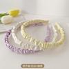 2022 nova tiara creme brilhante tiara plissada elegante francesa simples infantil para todas as ocasiões acessórios de cabelo tiara da Coreia do Sul
