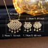 Set de Collar y Pendientes de Lujo Ligero con Circonita de Diamante Completo Estilo Árabe de Oriente Medio Accesorios para Vestido de Novia Cadena de Clavícula de Moda