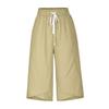 Pantalones Elásticos de Bolsillo de Color Sólido Sueltos Casuales de Pierna Ancha Cortos para Mujer 2025 Sitio Independiente Europeo y Americano de Amazon