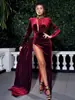 Comercio Exterior Otoño e Invierno Nuevos Productos Ebay Amazon Transfronterizo Ropa Europea y Americana Terciopelo Coreano Cuello Alto Sexy Vestido de Noche