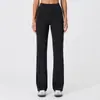 Nuevos Pantalones de Yoga Acampanados Transfronterizos de Cintura Alta Control de Abdomen Pierna Recta Casual Largos Melocotón Levanta Glúteos Bolsillo con Cremallera Pantalones Deportivos