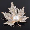 Moda aleación de rhinestone de alta calidad perla de arce broche versión coreana de accesorios boda corsage de novia fábrica al por mayor