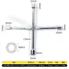 Herramienta de Llave Plegable de Cuatro Bocas para Quitar Tornillos de Rueda, Herramienta Universal para Coche, Llave de Vasos Plegable