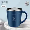 Taza de acero inoxidable 304 transfronteriza de doble capa con aislamiento térmico, taza de café informal de negocios para oficina con asa para preparar té
