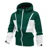 Jaqueta Masculina com Capuz Roupa de Trabalho Color Block Zíper Top Esportiva Casual Solta À Prova de Vento Transfronteiriça Exterior Leve