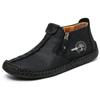 Sapatos casuais masculinos para atividades ao ar livre transfronteiriços, botas de trabalho costuradas à mão, botas Martin masculinas populares, novas botas masculinas com zíper plus size
