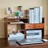Caja de almacenamiento de escritorio de madera maciza estilo cajón, simple y creativa, estantería organizadora multicapa, estilo abierto