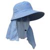 Sombrero de verano para mujer, protector solar y parasol, con forma de chal grande, con rejilla protectora para el rostro, ideal para recoger té y ciclismo, transpirable.